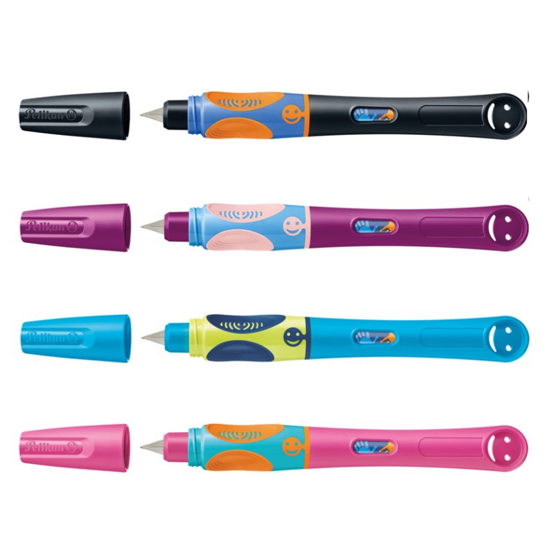 Pelikan vulpen Neon Zwart, voor rechtshandigen.